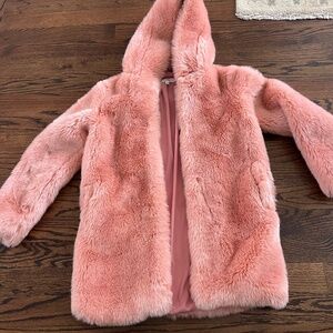 LPA pink fur coat XS